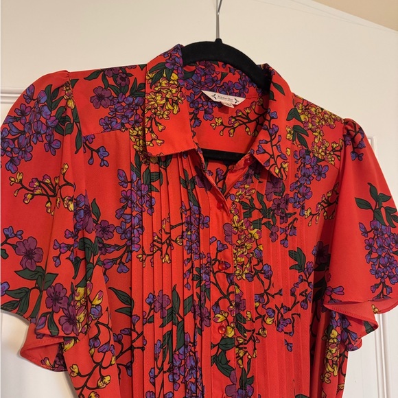 Nannette Lepore Red Floral Midi Dress - Picture 3 of 7